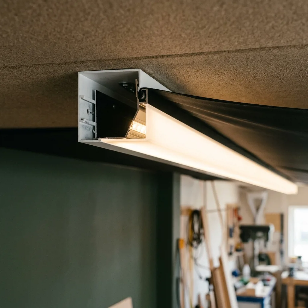 Парящий профиль с LED-лентой для натяжного потолка