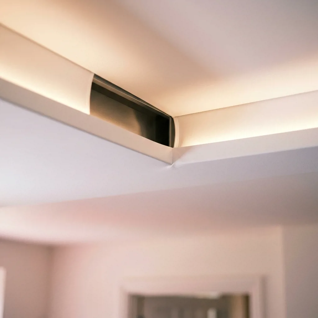 Скрытая LED-подсветка в двухуровневом потолке